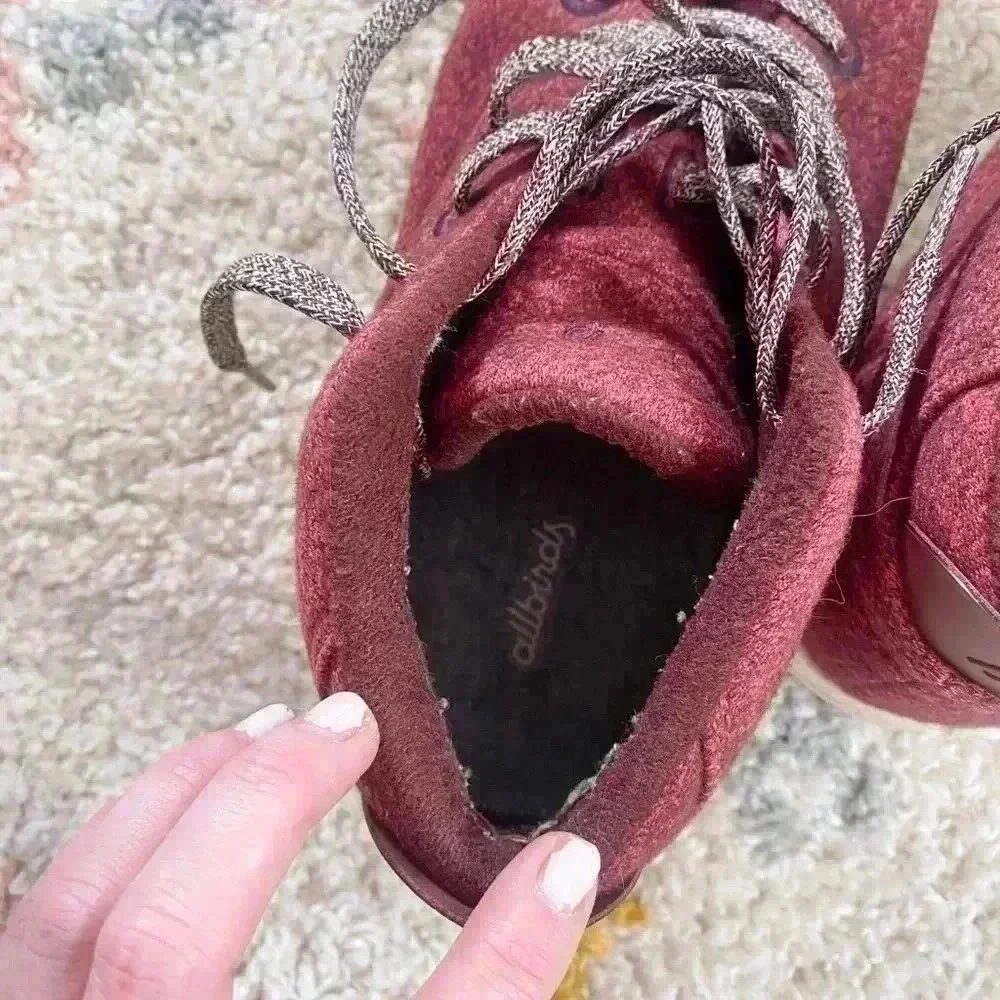 Alllbirds maroon high‎ top sneakers 10